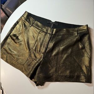 BCBGMaxAzria Metallic Gold High Waist Shorts